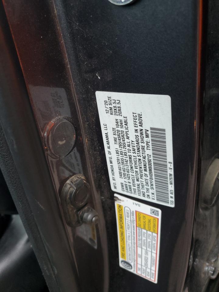 2021 Honda Passport VIN 5FNYF8H09MB009212 Copart auction photo, front end damage thumbnail 14