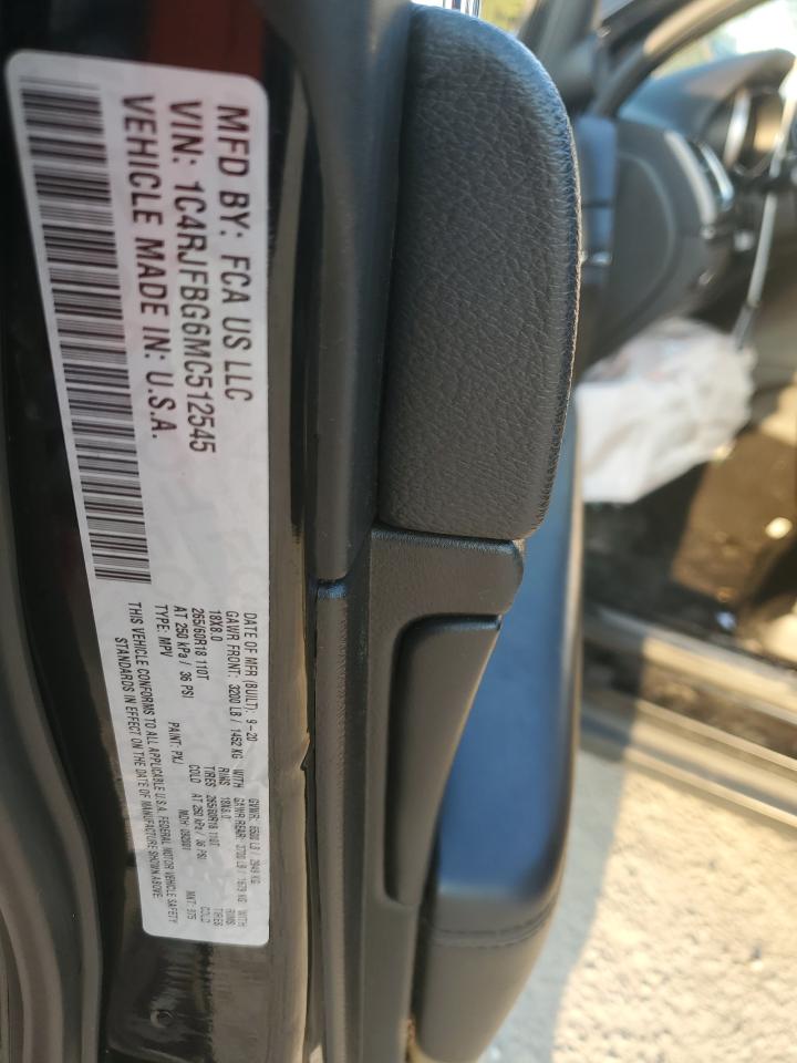 2021 Jeep Grand Cherokee VIN 1C4RJFBG6MC512545 Copart auction photo, front end damage thumbnail 14