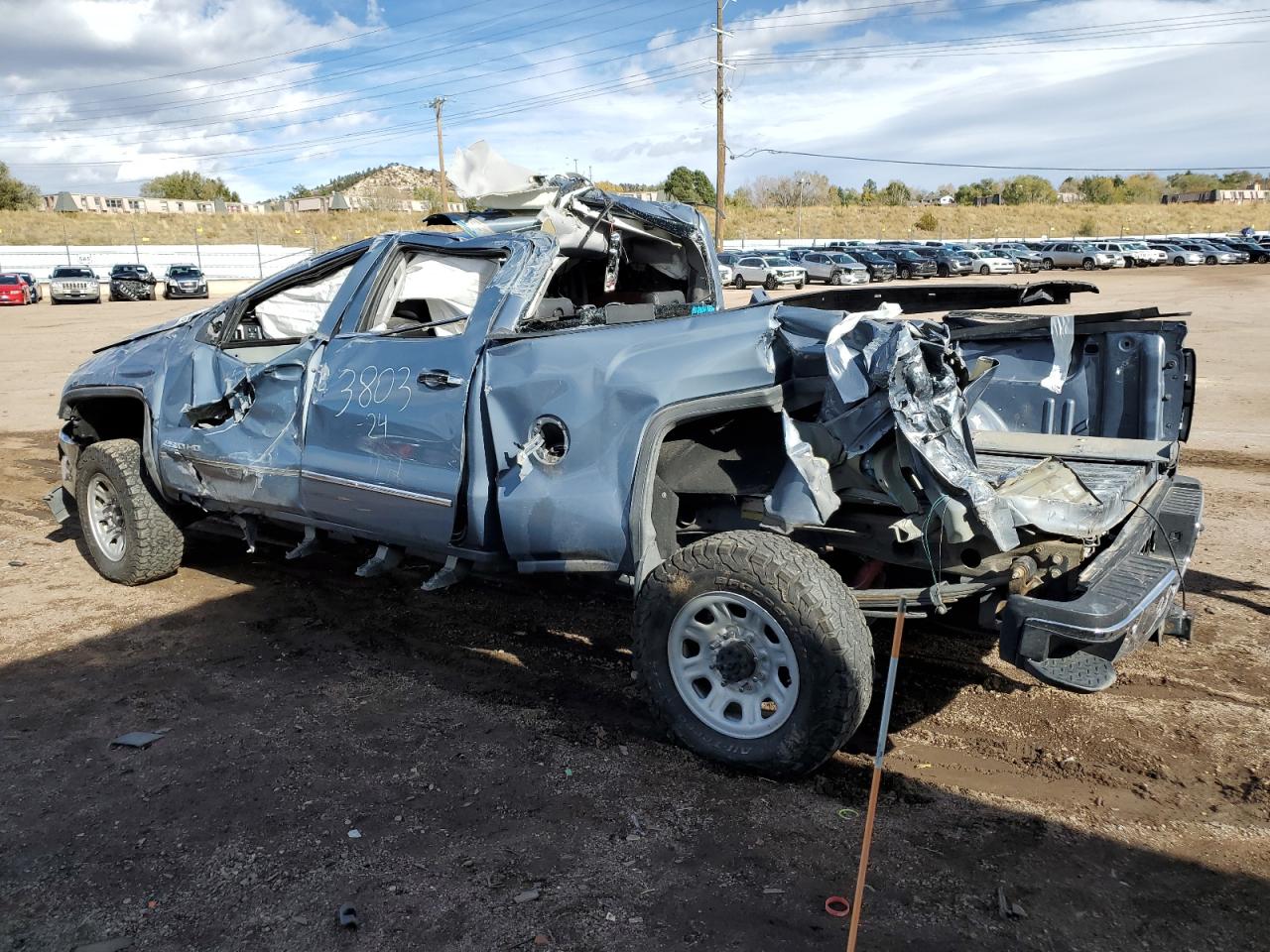 2015 GMC Sierra VIN 1GT12ZE8XFF604369 Copart auction photo, all over / undercarriage damage thumbnail 2
