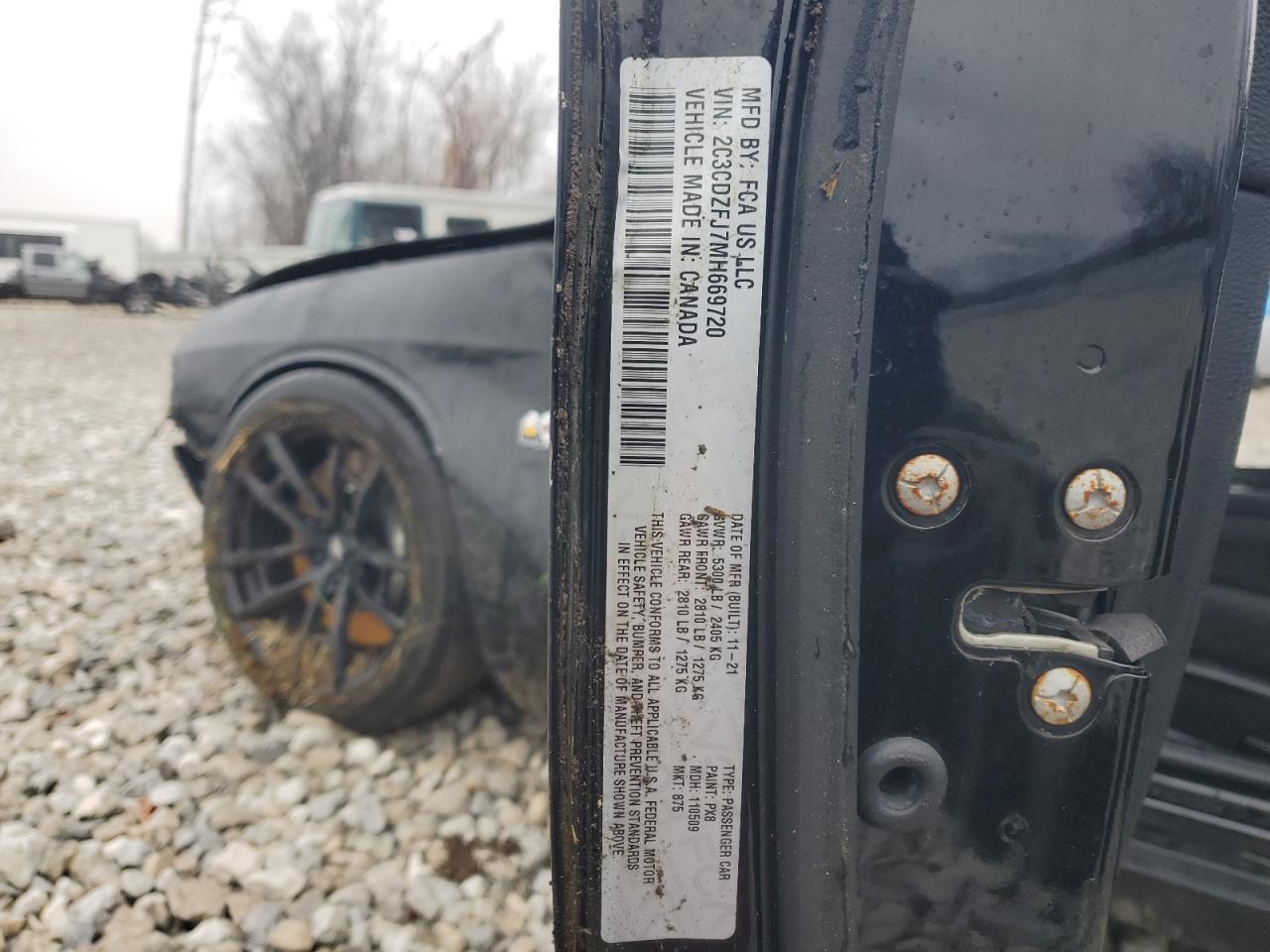 2021 Dodge Challenger VIN 2C3CDZFJ7MH669720 Copart auction photo, all over damage thumbnail 15