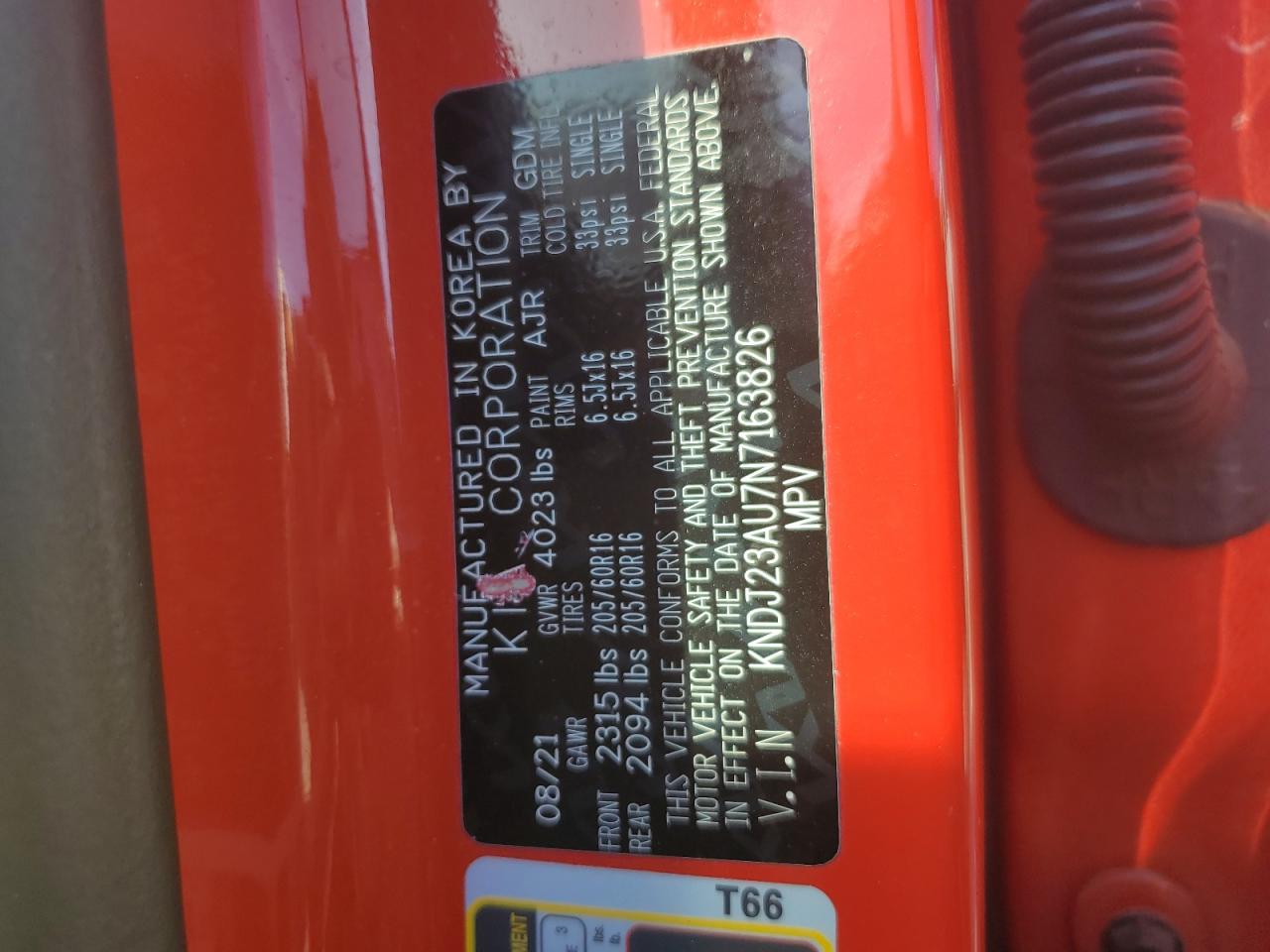 2022 KIA Soul VIN KNDJ23AU7N7163826 Copart auction photo, undercarriage damage thumbnail 14
