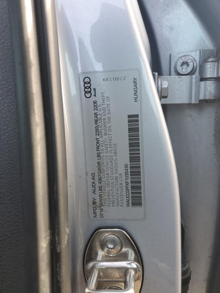 2015 Audi A3 VIN WAUCCGFFXF1035430 Copart auction photo, front end / rear end damage thumbnail 12