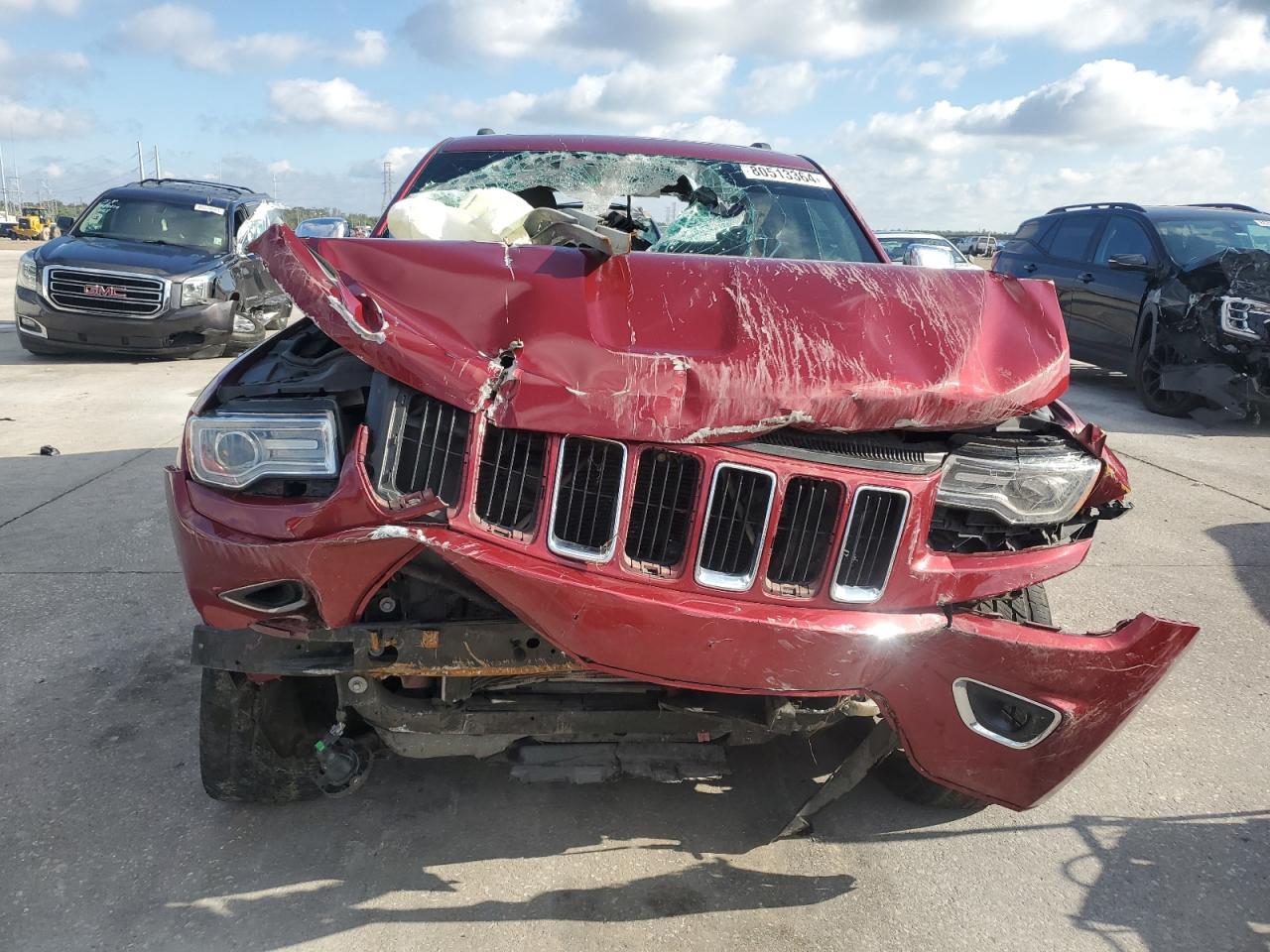 2015 Jeep Grand Cherokee VIN 1C4RJEBG7FC668591 Copart auction photo, front end damage thumbnail 5