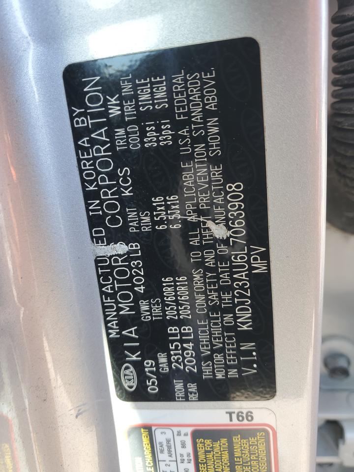 2020 KIA Soul VIN KNDJ23AU6L7063908 Copart auction photo, rear end / front end damage thumbnail 15