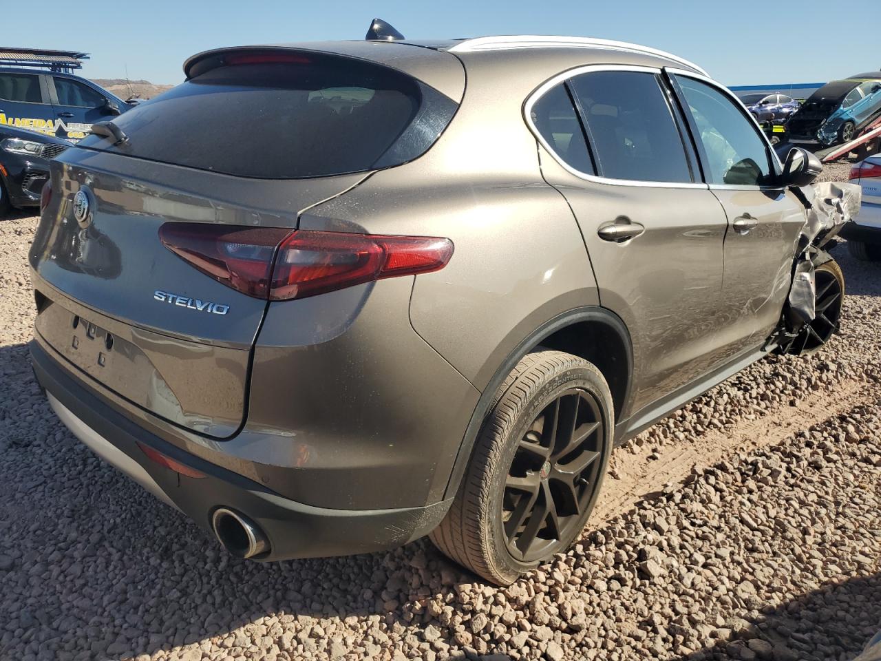 2019 Alfa Romeo Stelvio VIN ZASPAKBN0K7C45768 Copart auction photo, front end / side damage thumbnail 3