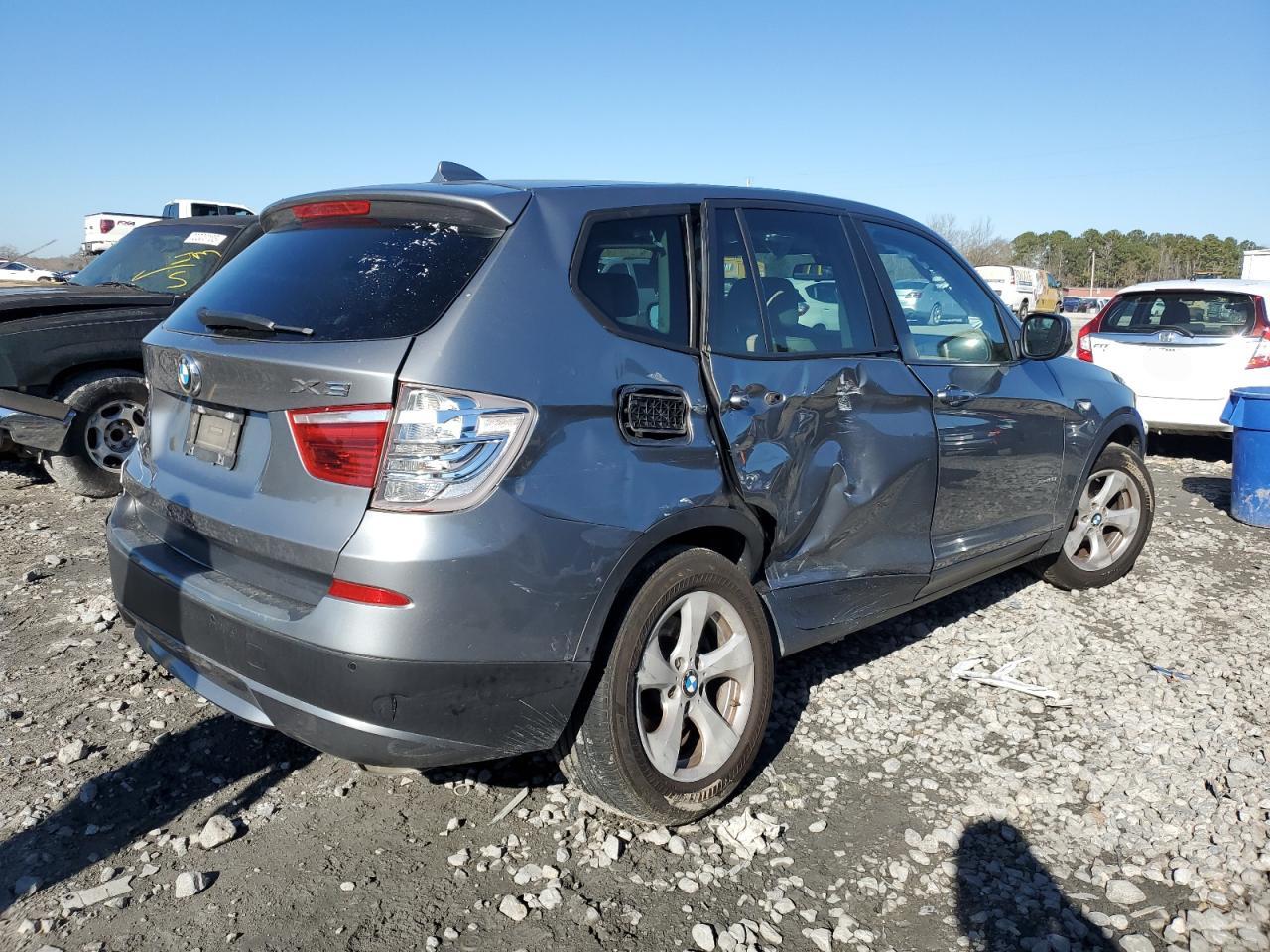 2012 BMW X3 VIN 5UXWX5C54CL721076 Copart auction photo, side damage thumbnail 3