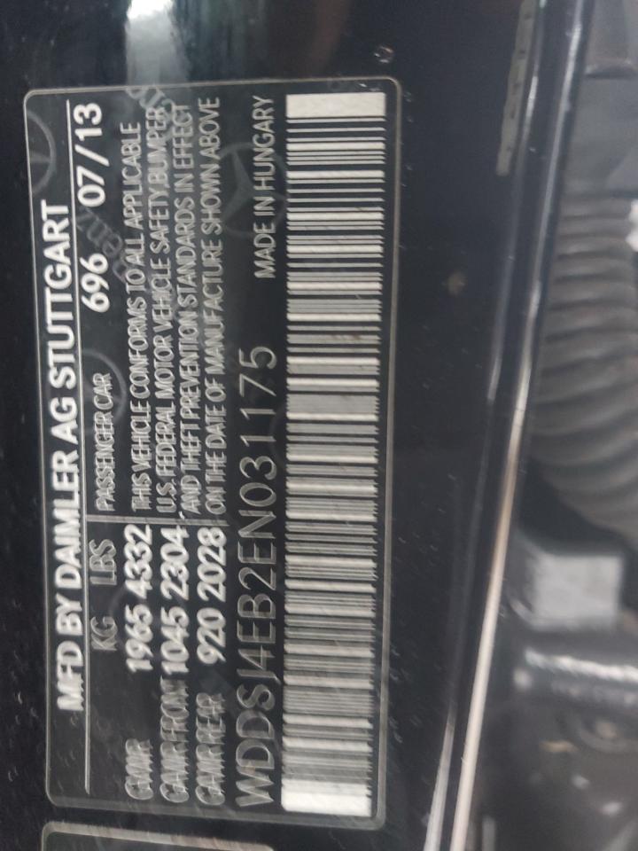 2014 Mercedes-Benz CLA-klasse VIN WDDSJ4EB2EN031175 Copart auction photo, front end damage thumbnail 13