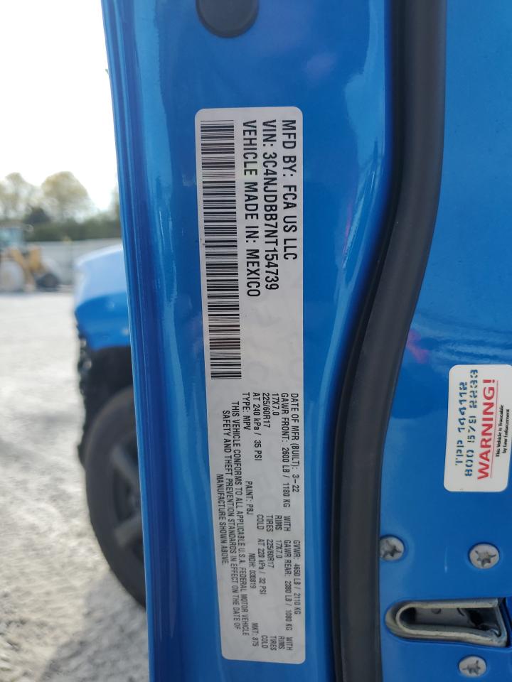 2022 Jeep Compass VIN 3C4NJDBB7NT154739 Copart auction photo, front end damage thumbnail 14