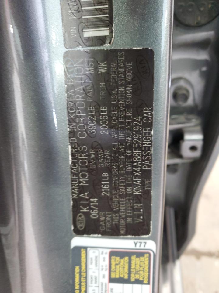 2015 KIA Forte VIN KNAFX4A88F5291924 Copart auction photo, front end damage thumbnail 12