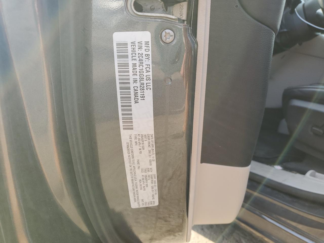 2020 Chrysler Pacifica VIN 2C4RC1GG8LR281191 Copart auction photo, undercarriage / front end damage thumbnail 13