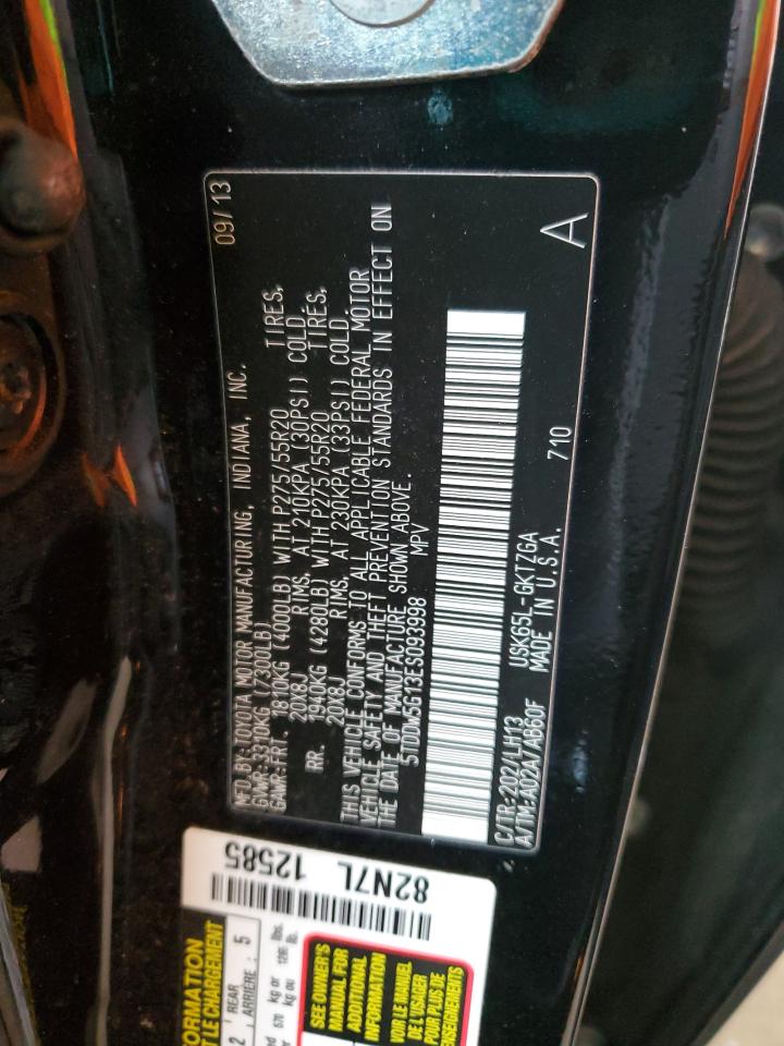 2014 Toyota Sequoia VIN 5TDDW5G13ES093998 Copart auction photo, front end damage thumbnail 13