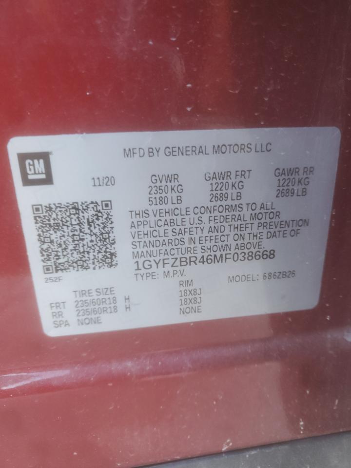 2021 Cadillac XT4 VIN 1GYFZBR46MF038668 Copart auction photo, biohazard/chemical / front end damage thumbnail 14