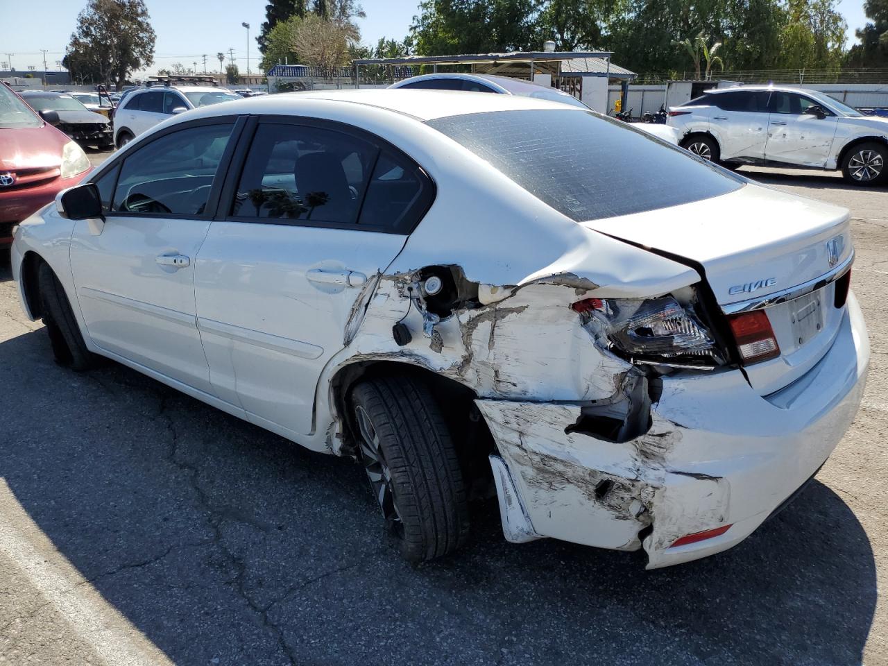 2015 Honda Civic VIN 19XFB2F93FE218875 Copart auction photo, rear end / side damage thumbnail 2