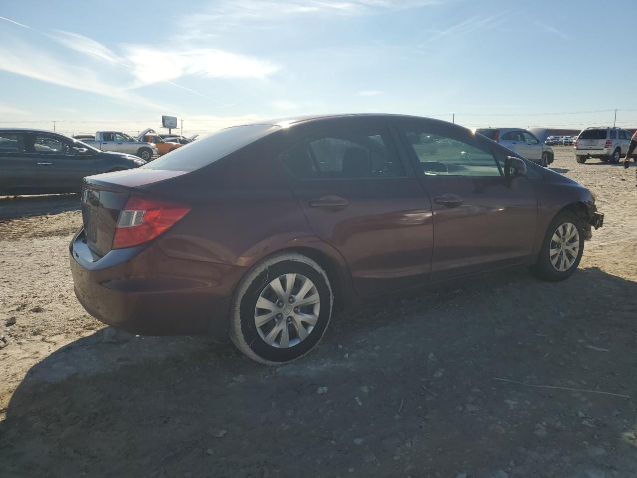 2012 Honda Civic VIN 2HGFB2F55CH503298 Copart auction photo, front end / minor dent/scratches damage thumbnail 3