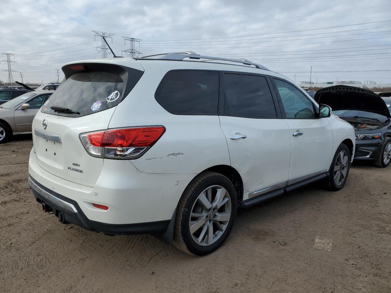 2015 Nissan Pathfinder VIN 5N1AR2MM9FC695634 Copart auction photo, rear end / side damage thumbnail 3