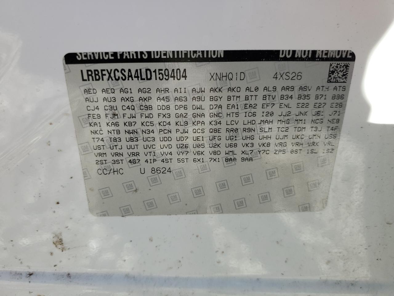 2020 Buick Envision VIN LRBFXCSA4LD159404 Copart auction photo, front end / minor dent/scratches damage thumbnail 13