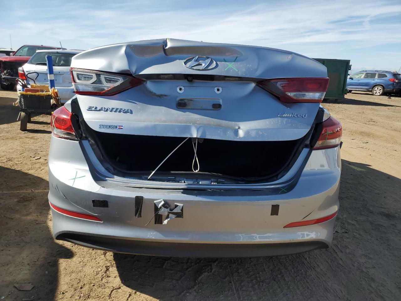 2017 Hyundai Elantra VIN 5NPD84LF4HH128595 Copart auction photo, rear end damage thumbnail 6