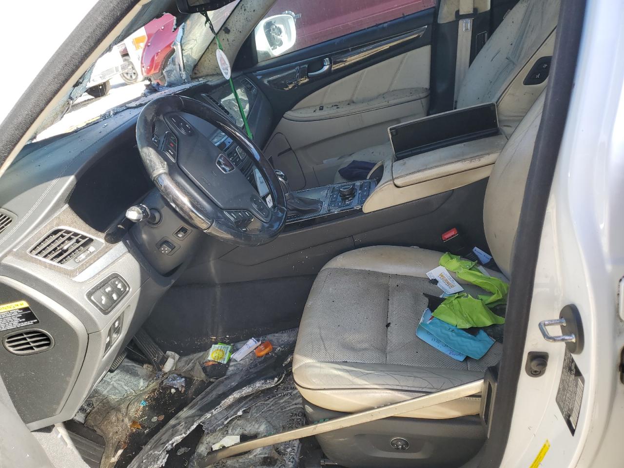 2014 Hyundai Equus VIN KMHGH4JH4EU083043 Copart auction photo, burn - engine damage thumbnail 7