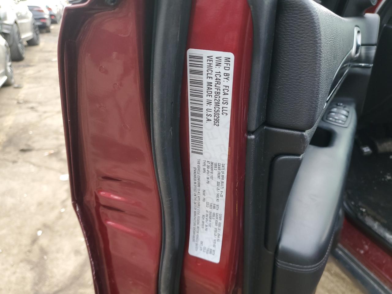 2021 Jeep Grand Cherokee VIN 1C4RJFBG2MC502952 Copart auction photo, front end damage thumbnail 13