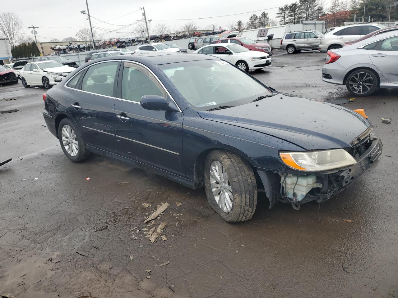2011 Hyundai Azera VIN KMHFC4DD5BA540202 Copart auction photo, side / front end damage thumbnail 4
