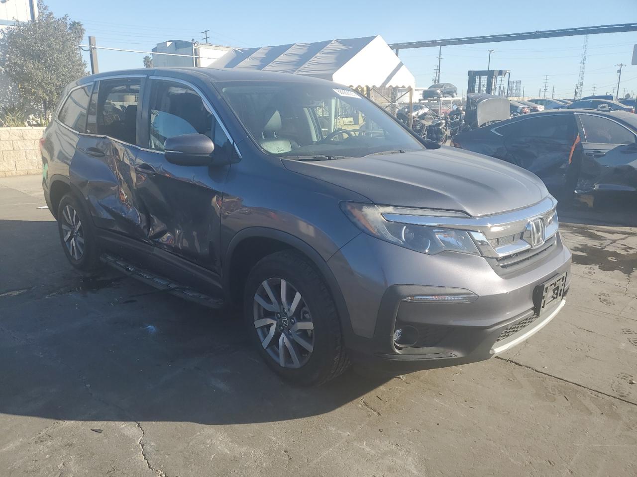 2019 Honda Pilot VIN 5FNYF5H59KB038796 Copart auction photo, side damage thumbnail 4