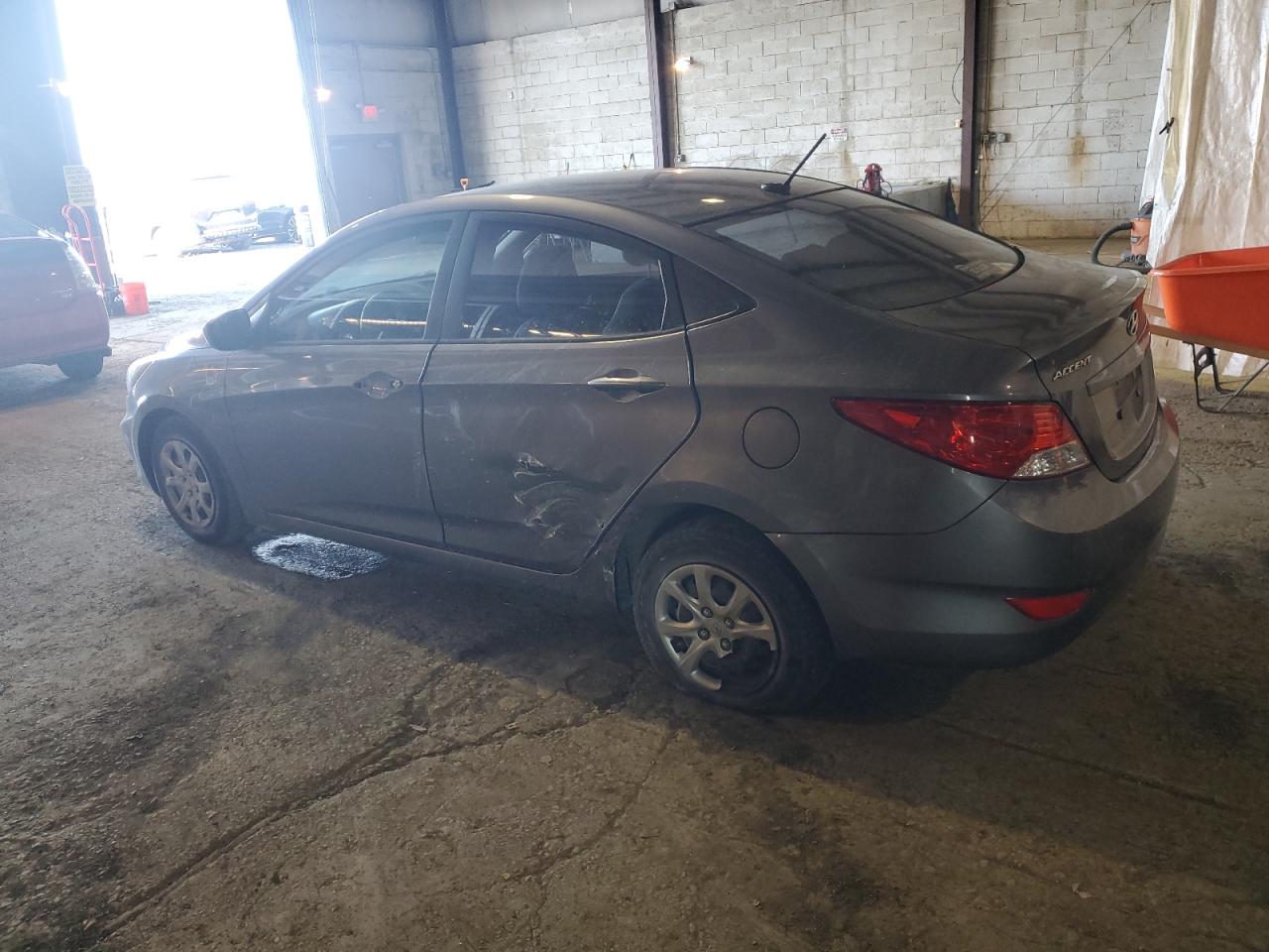2014 Hyundai Accent VIN KMHCT4AE3EU641693 Copart auction photo, rear end / side damage thumbnail 2