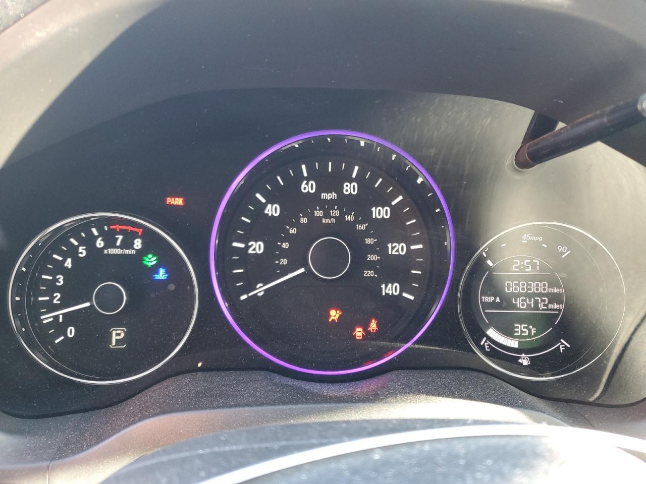 2016 Honda HR-V VIN 3CZRU6H35GM732638 Copart auction photo, all over damage thumbnail 9