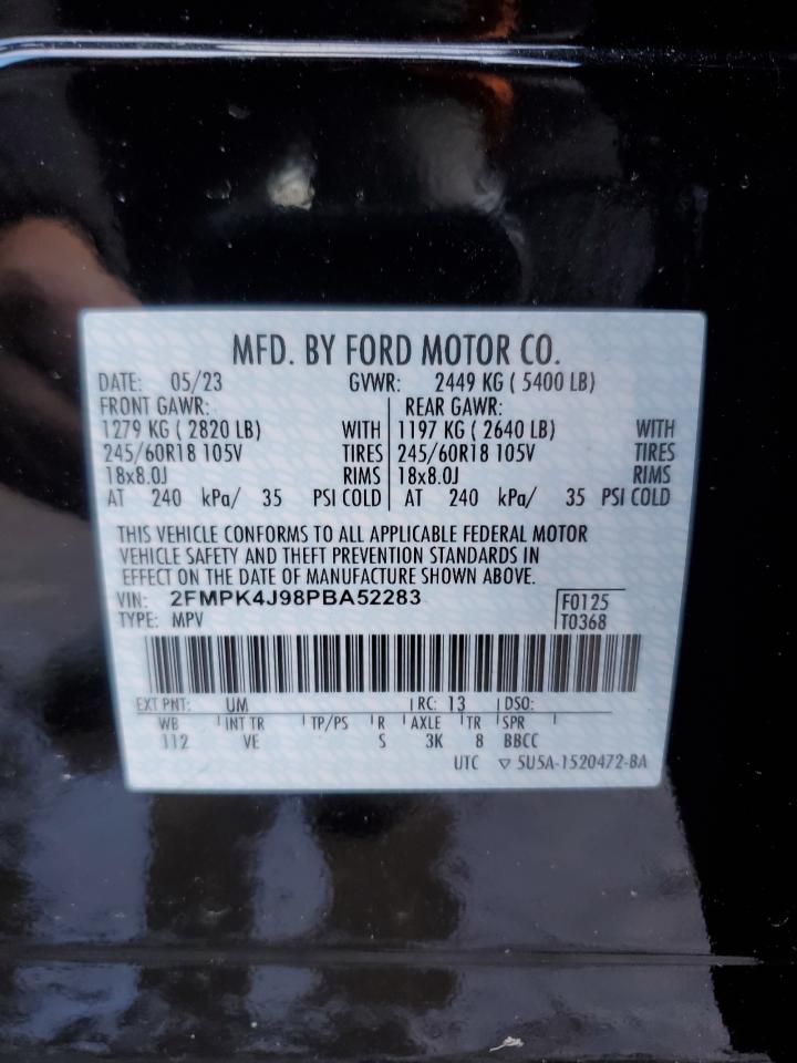 2023 Ford Edge VIN 2FMPK4J98PBA52283 Copart auction photo, front end damage thumbnail 13