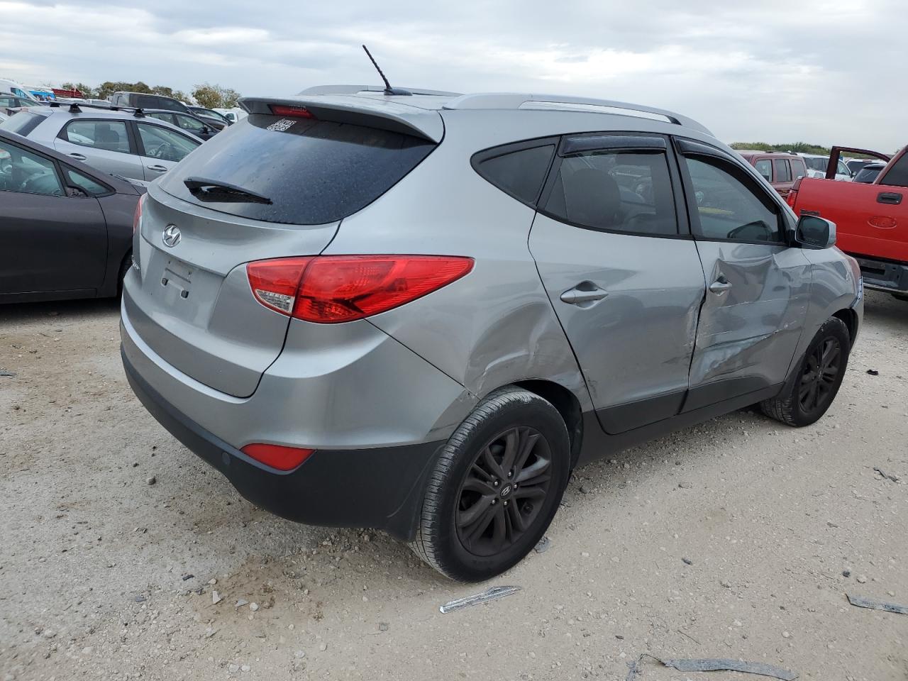 2014 Hyundai Tucson VIN KM8JU3AG1EU794041 Copart auction photo, side damage thumbnail 3