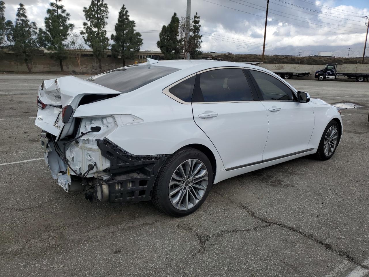 2017 Genesis G80 VIN KMHGN4JEXHU177883 Copart auction photo, rear end damage thumbnail 3