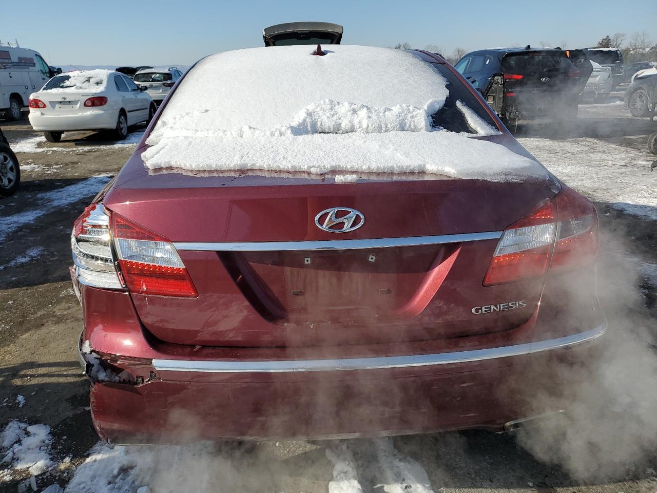 2013 Hyundai Genesis VIN KMHGC4DD6DU221722 Copart auction photo, rear end damage thumbnail 6