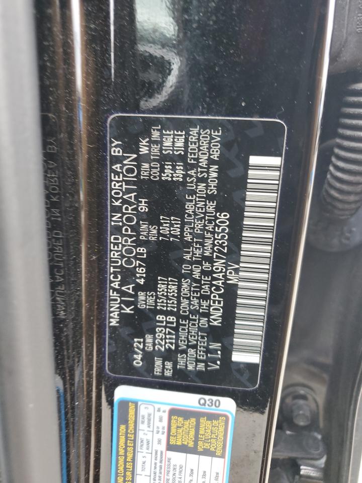 2022 KIA Seltos VIN KNDEPCAA9N7235506 Copart auction photo, front end damage thumbnail 14