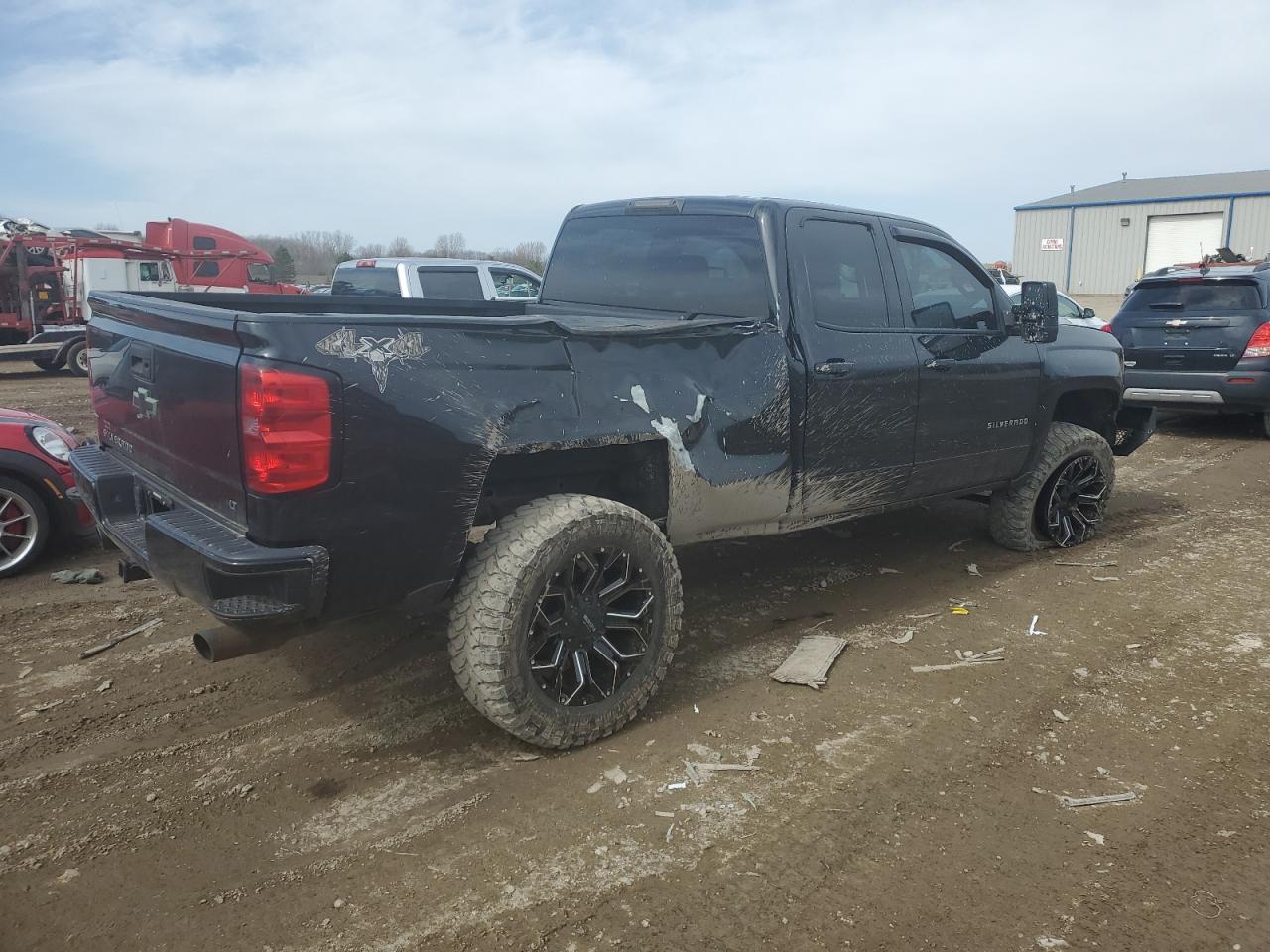 2017 Chevrolet Silverado VIN 1GCVKREC5HZ126546 Copart auction photo, front end / side damage thumbnail 3