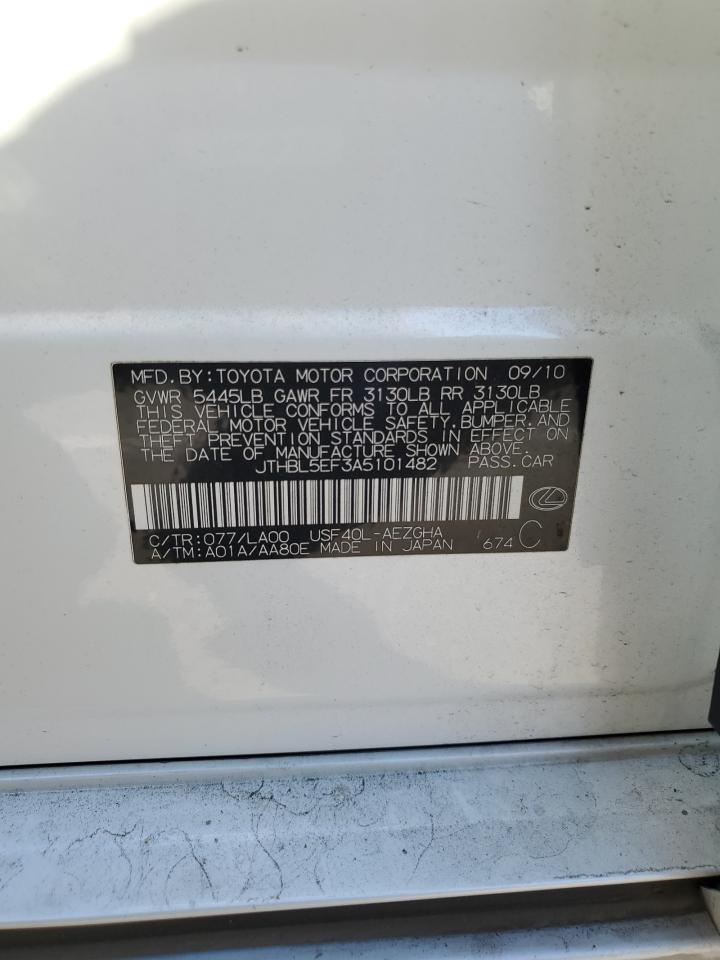 2010 Lexus LS VIN JTHBL5EF3A5101482 Copart auction photo, rear end damage thumbnail 12