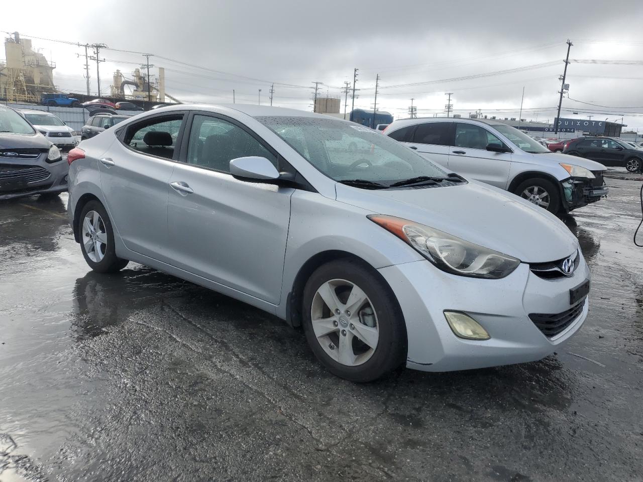 2013 Hyundai Elantra VIN KMHDH4AE7DU674457 Copart auction photo, vandalism damage thumbnail 4