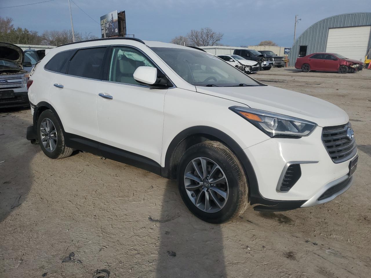 2018 Hyundai Santa Fe VIN KM8SM4HF8JU285534 Copart auction photo, rear end / side damage thumbnail 4