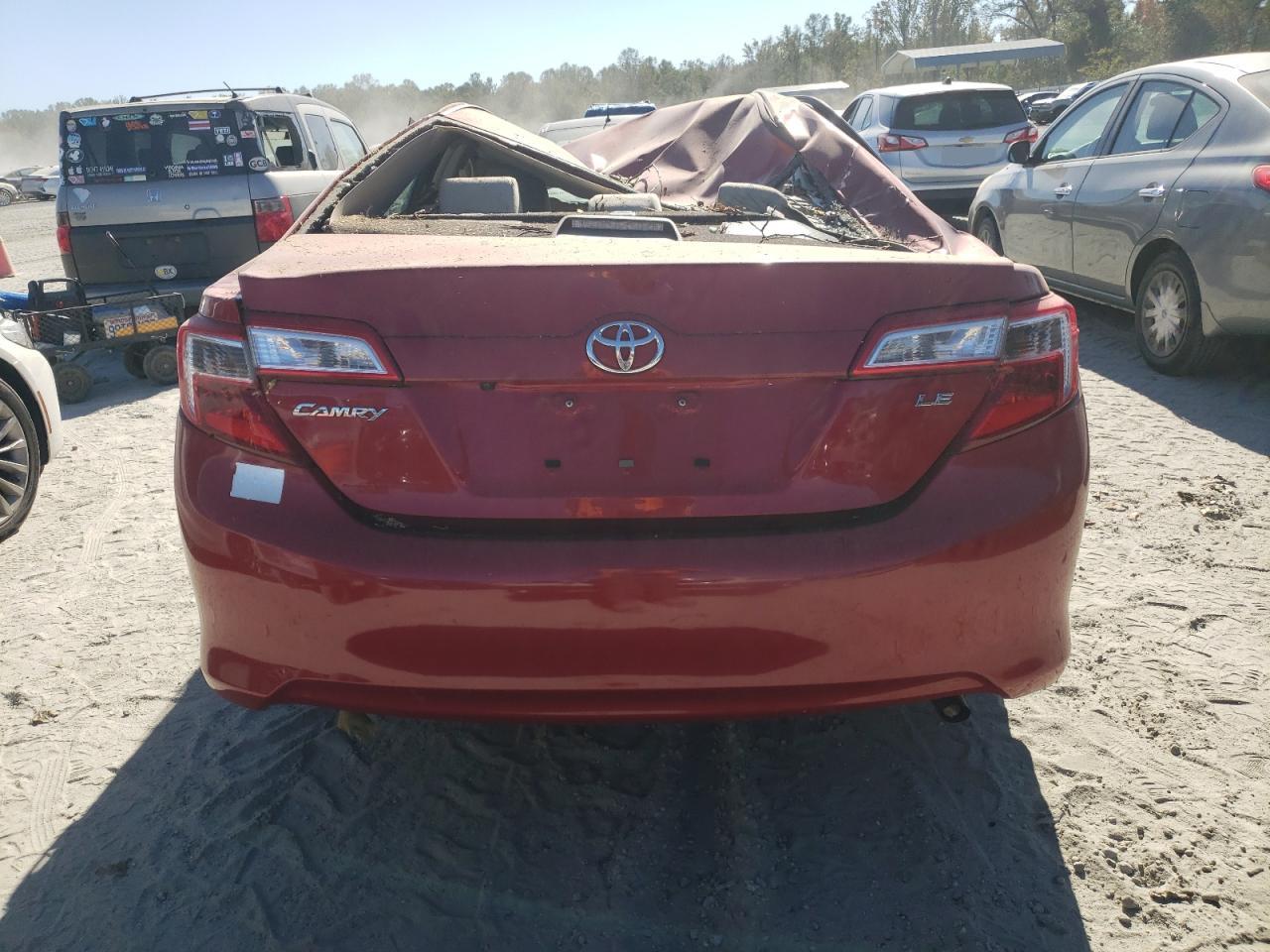 2014 Toyota Camry VIN 4T1BF1FK5EU859828 Copart auction photo, top/roof damage thumbnail 6