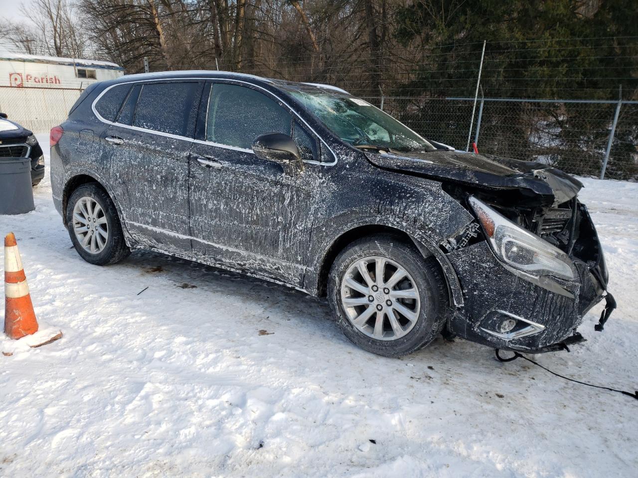 2019 Buick Envision VIN LRBFXCSA1KD019891 Copart auction photo, front end / top/roof damage thumbnail 4