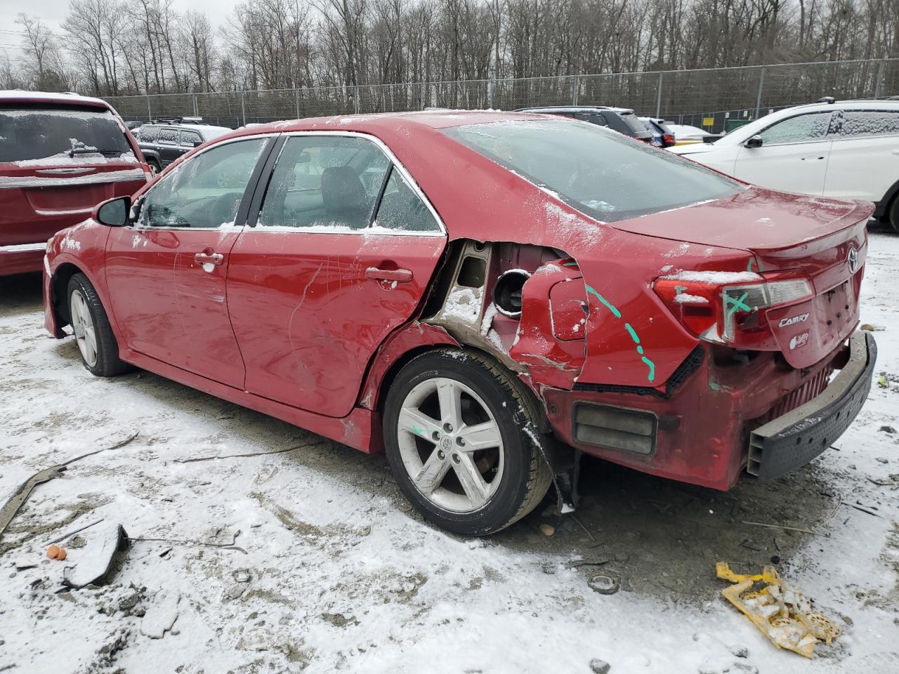 2014 Toyota Camry VIN 4T1BF1FK8EU869558 Copart auction photo, rear end / side damage thumbnail 2