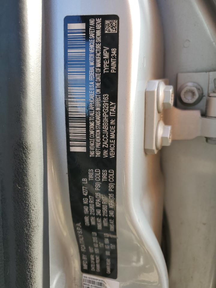 2017 Jeep Renegade VIN ZACCJABB9HPG29163 Copart auction photo, front end / side damage thumbnail 14