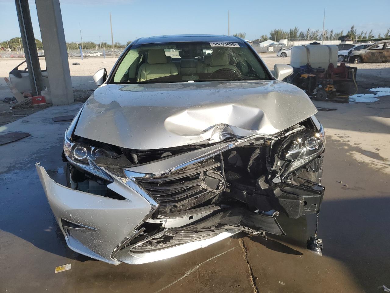 2017 Lexus ES VIN 58ABK1GG8HU064114 Copart auction photo, front end / all over damage thumbnail 5