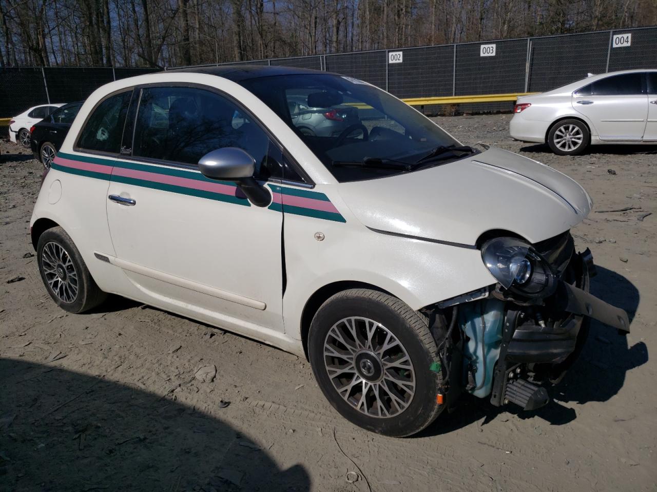 2013 Fiat 500 VIN 3C3CFFCR8DT718398 Copart auction photo, front end damage thumbnail 4