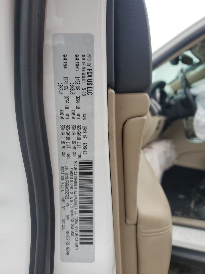 2019 Jeep Cherokee VIN 1C4RJFBG6KC765720 Copart auction photo, front end damage thumbnail 14