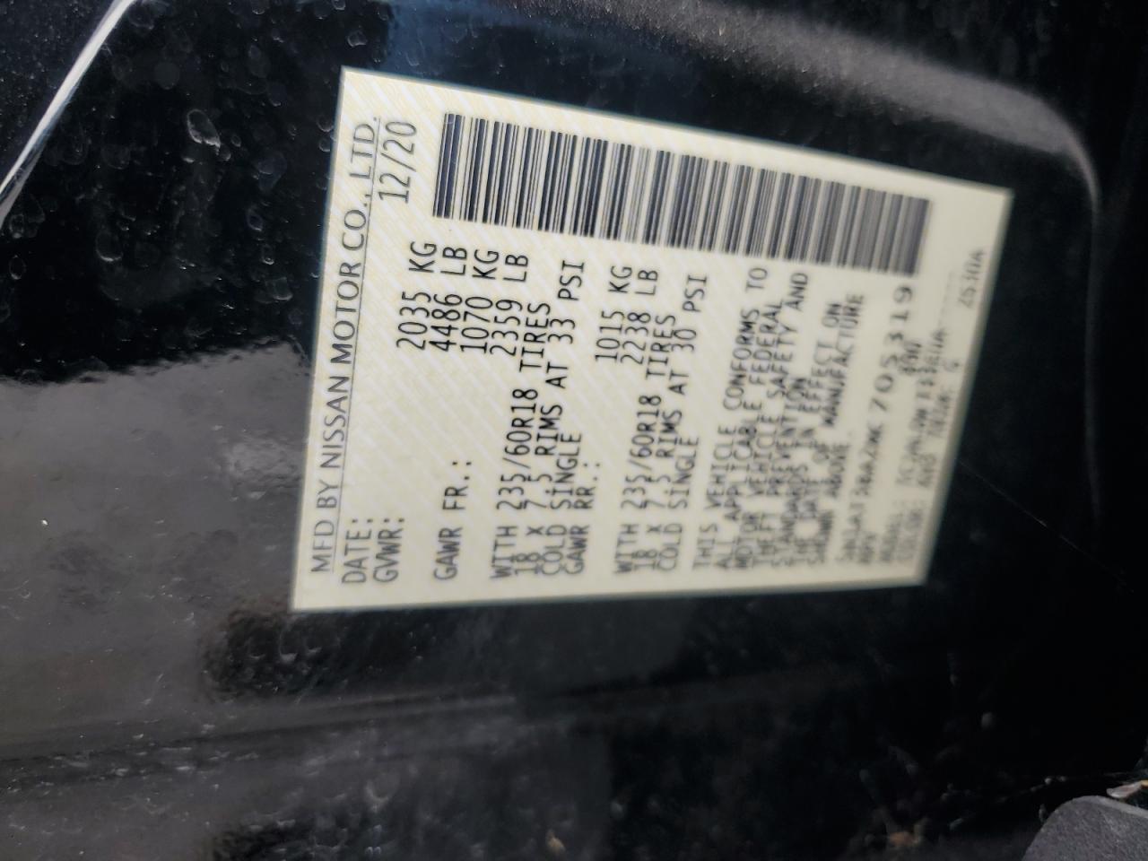 2021 Nissan Rogue VIN 5N1AT3BA2MC705319 Copart auction photo, front end damage thumbnail 14