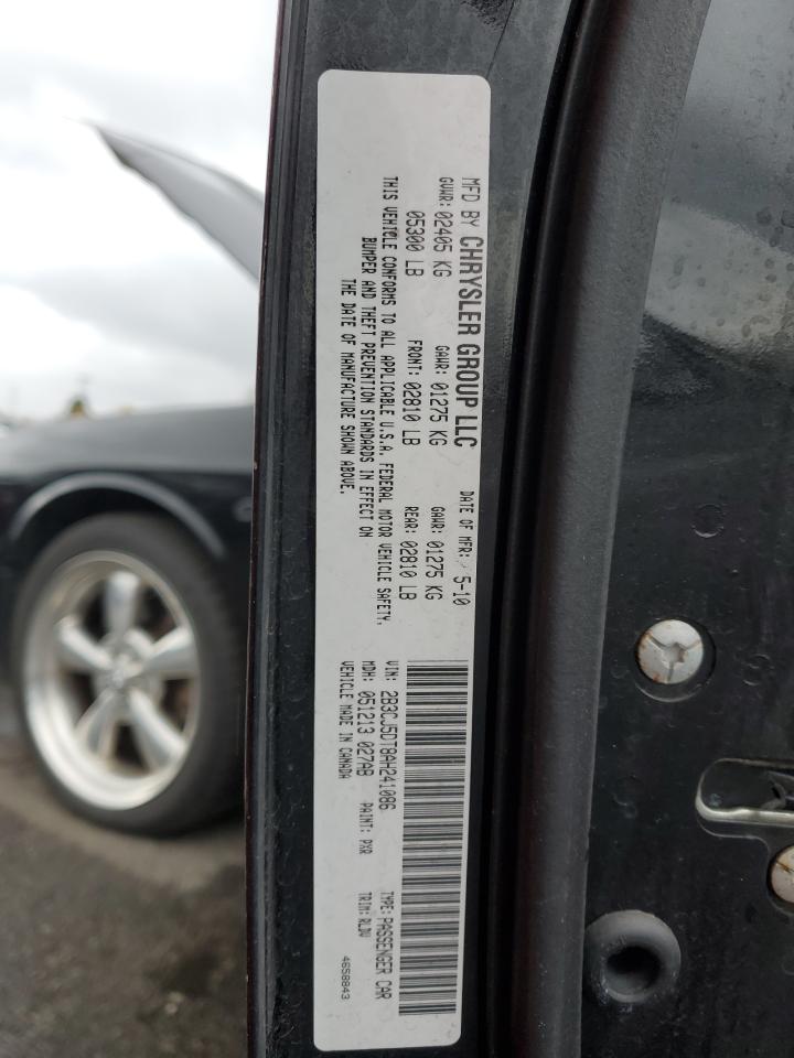 2010 Dodge Challenger VIN 2B3CJ5DT8AH241086 Copart auction photo, rear end / side damage thumbnail 12