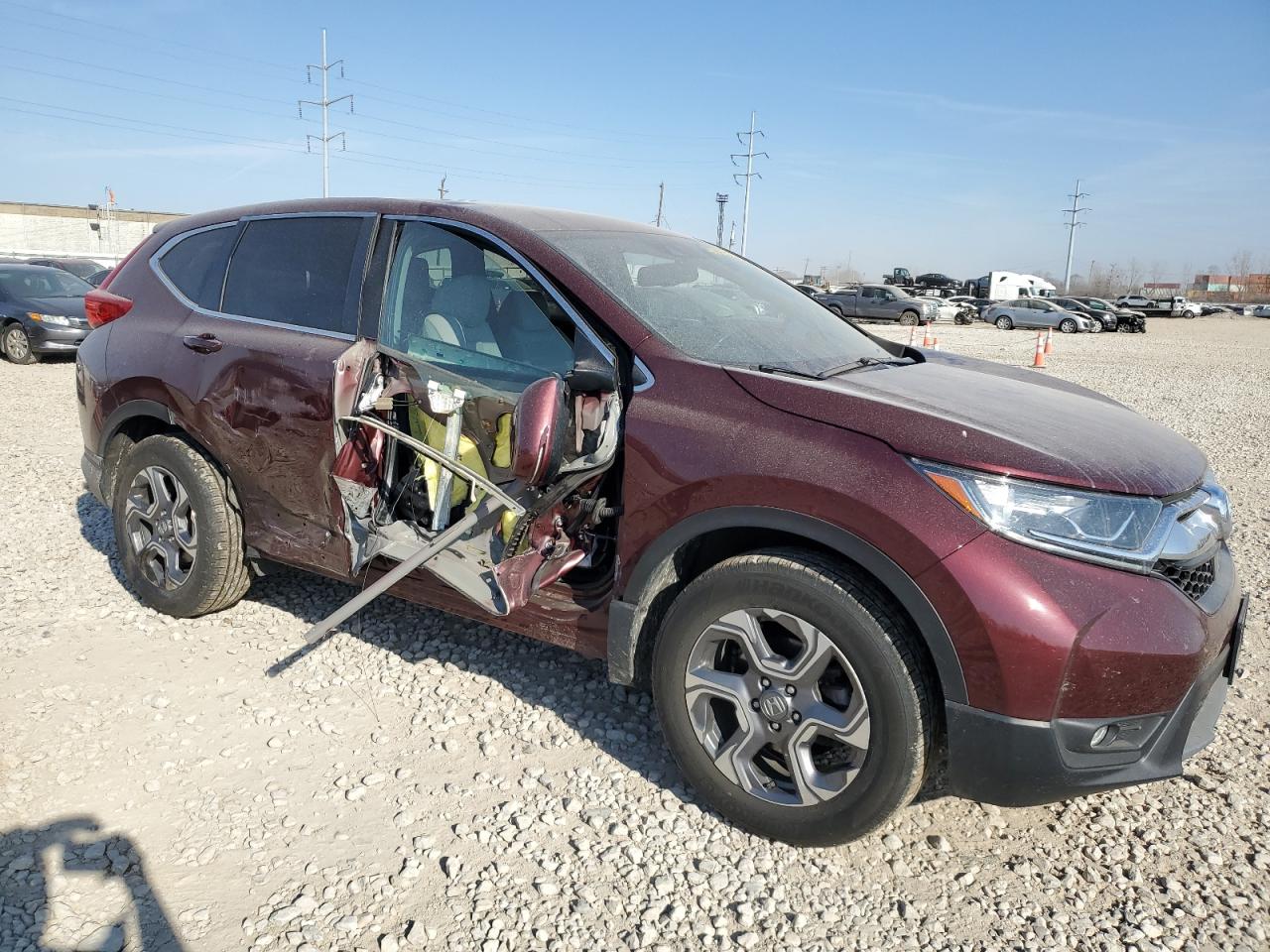 2019 Honda CR-V VIN 2HKRW2H86KH664837 Copart auction photo, side damage thumbnail 4
