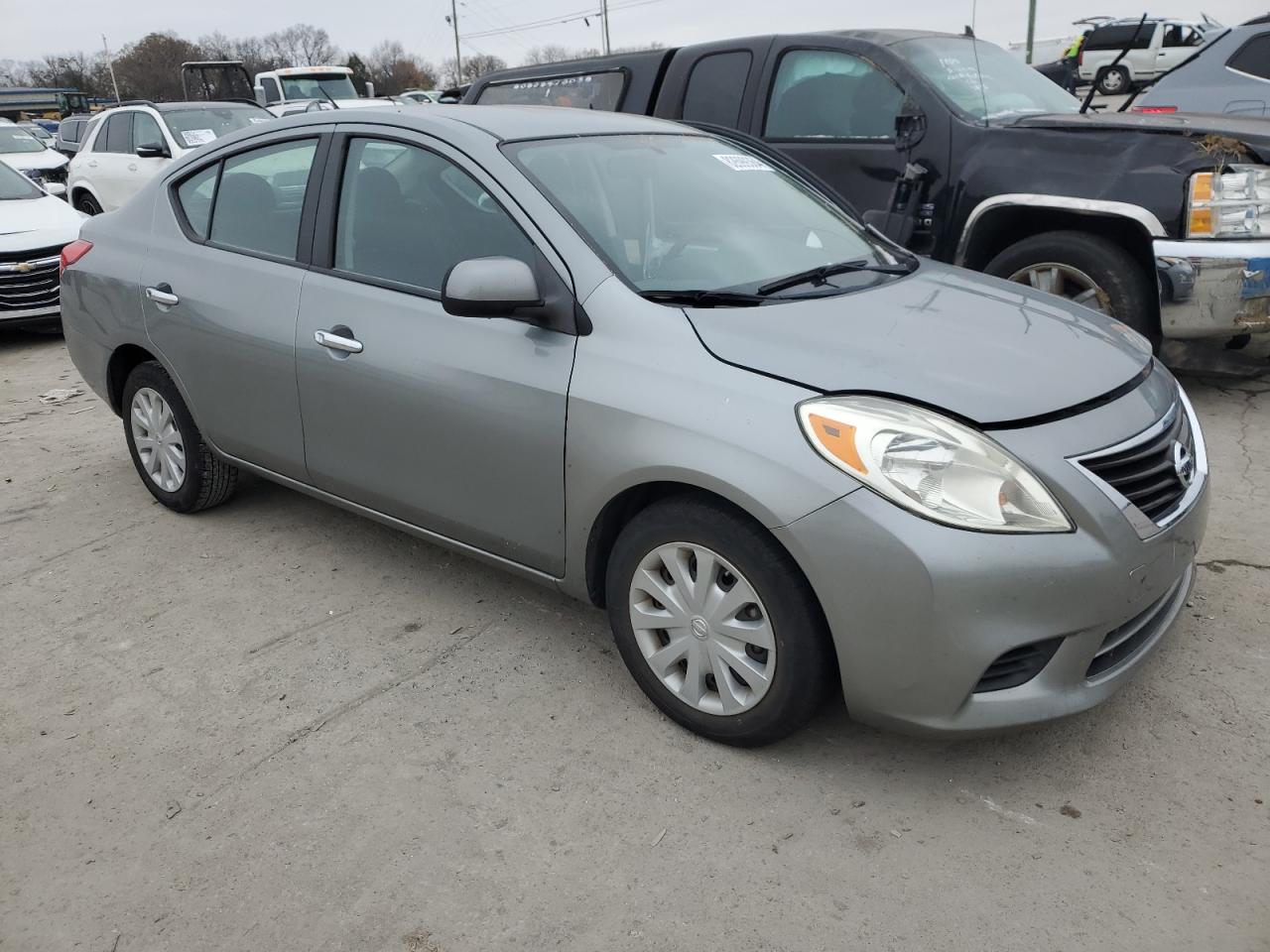 2012 Nissan Versa VIN 3N1CN7AP6CL820970 Copart auction photo, side / front end damage thumbnail 4