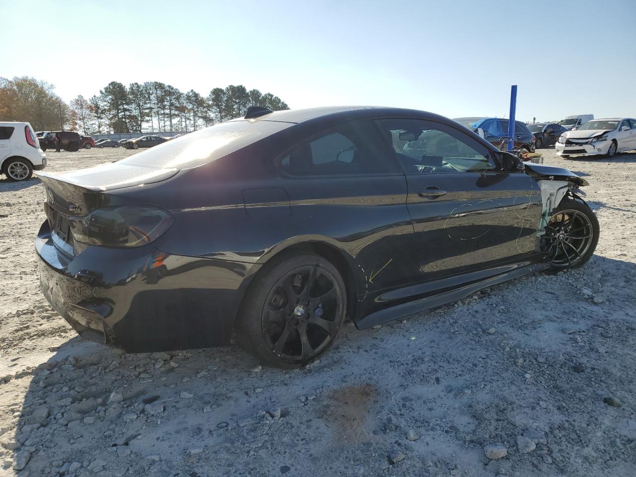 2015 BMW M4 VIN WBS3R9C58FK333695 Copart auction photo, front end / side damage thumbnail 3