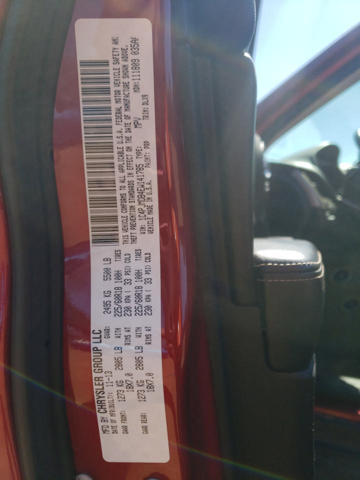 2014 Jeep Grand Cherokee VIN 1C4PJMDB4EW141785 Copart auction photo, frame damage / front end damage thumbnail 13