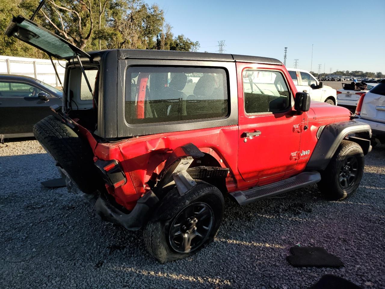 2019 Jeep Wrangler VIN 1C4GJXAG8KW652056 Copart auction photo, rear end damage thumbnail 3